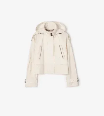 Cropped Lightweight Cotton Ladymoor Jacket​ in Seashell white