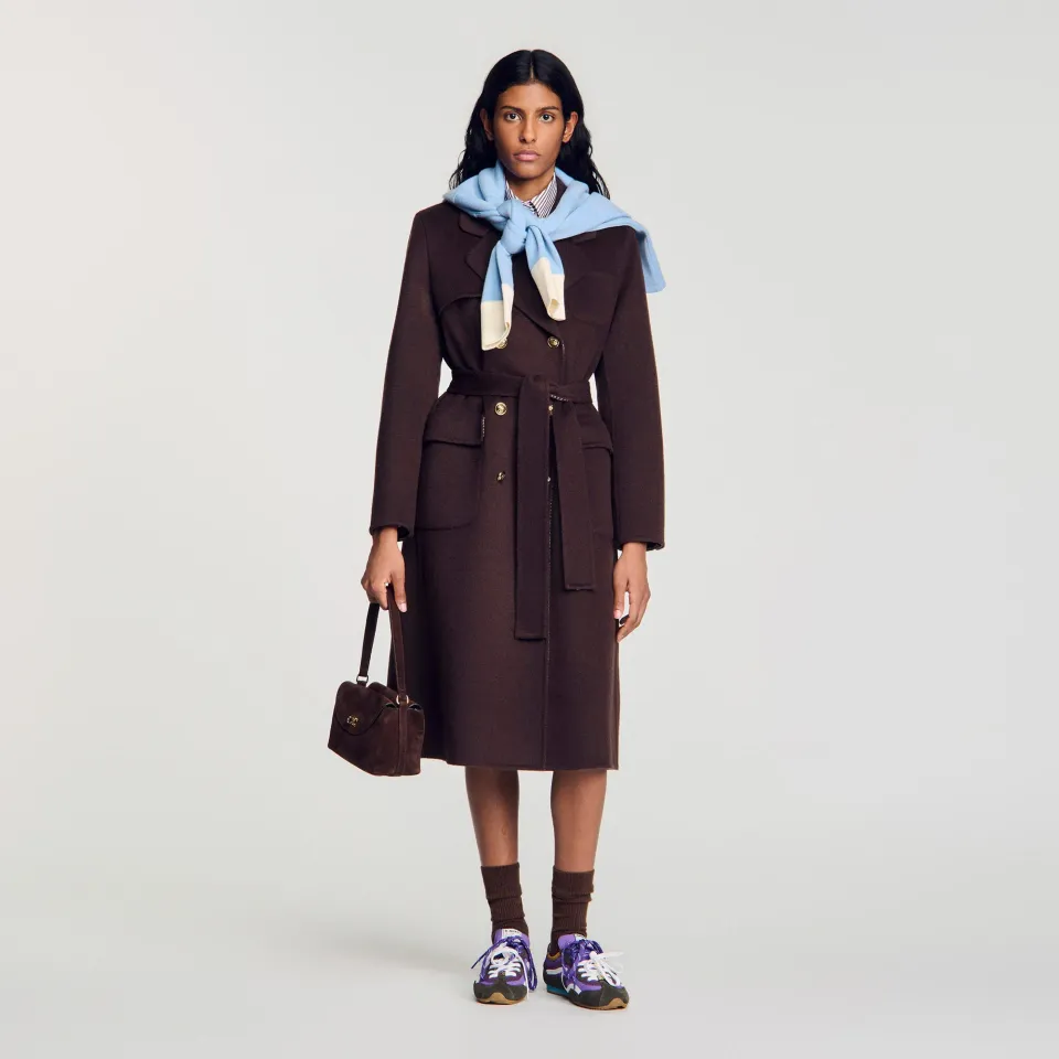 Double-faced check coat