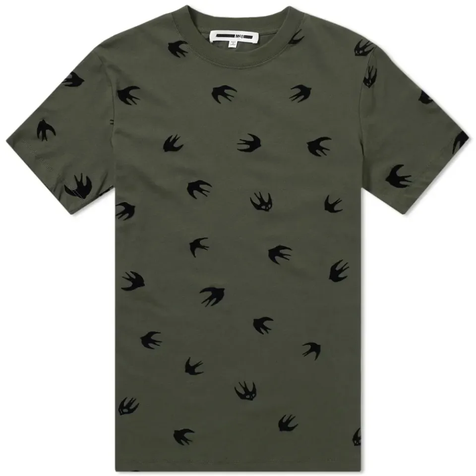 McQ by Alexander McQueen Flocked Swallow Tee