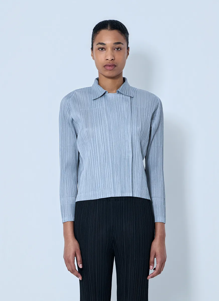 Structured Pleat Long Sleeve Shirt