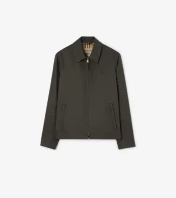 Tropical Gabardine Bloomsbury Harrington Jacket in Graphite grey