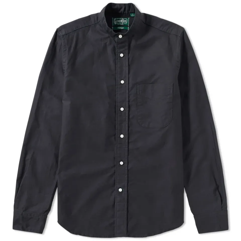 Band Collar Oxford Shirt