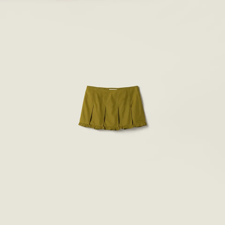 Poplin pleated miniskirt