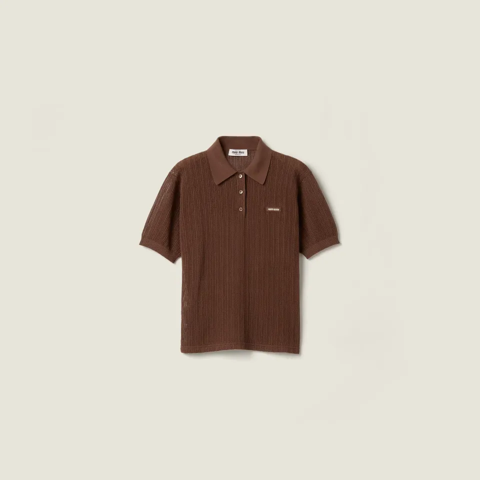 Cotton knit polo shirt