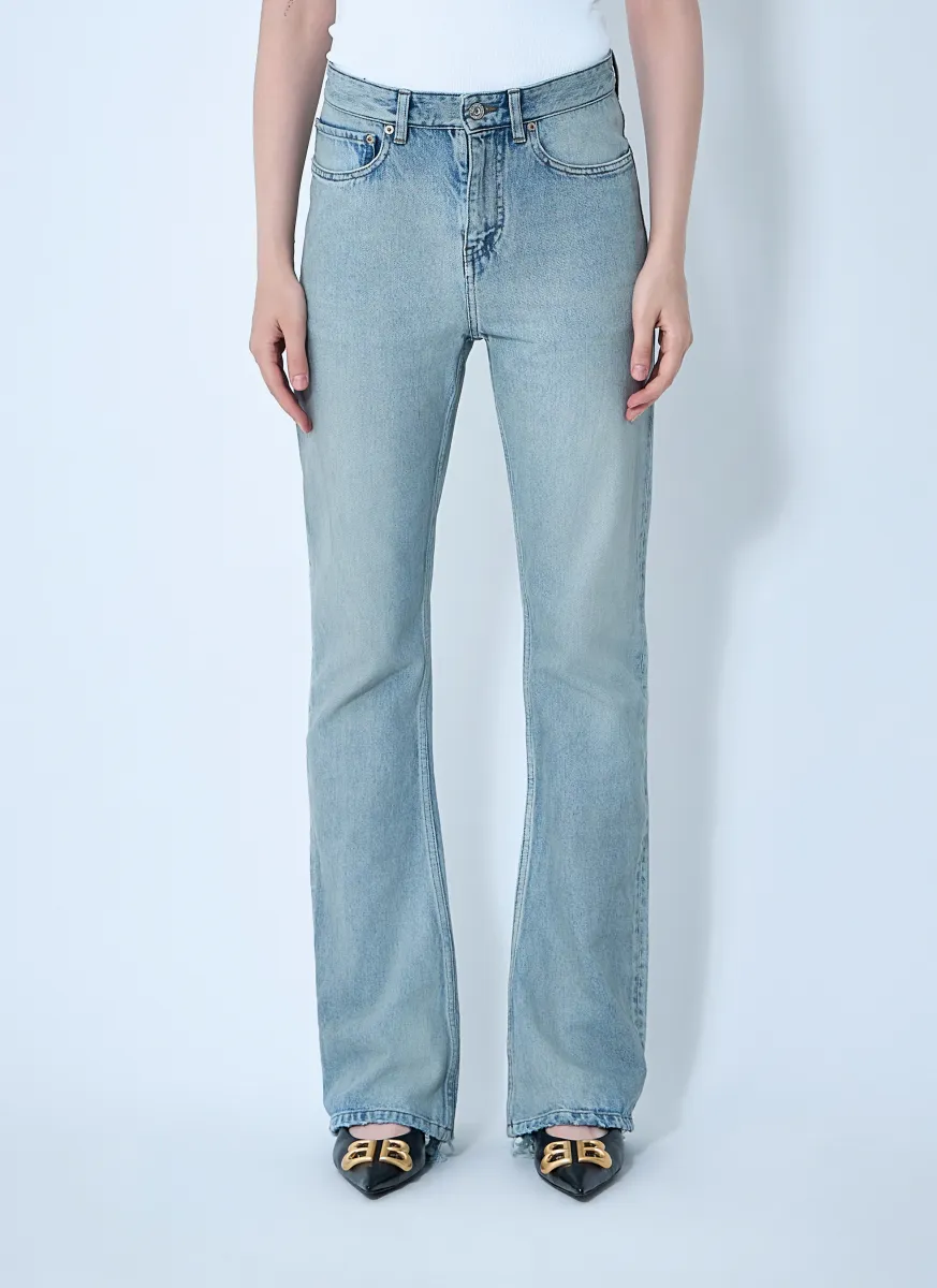 Bootcut Distressed Denim Jeans
