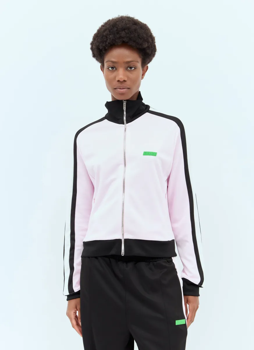 Sporty Jersey Track Jacket