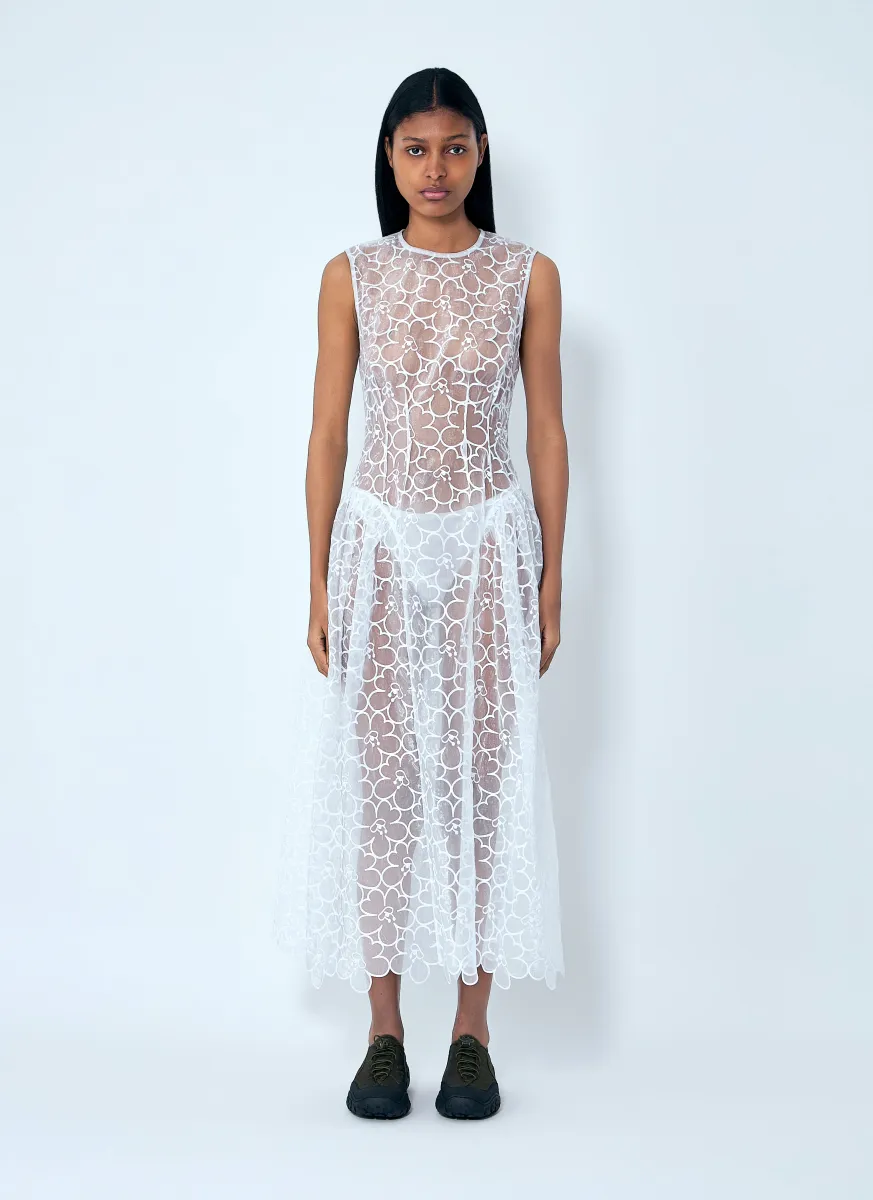 Sleeveless Lace Midi Dress