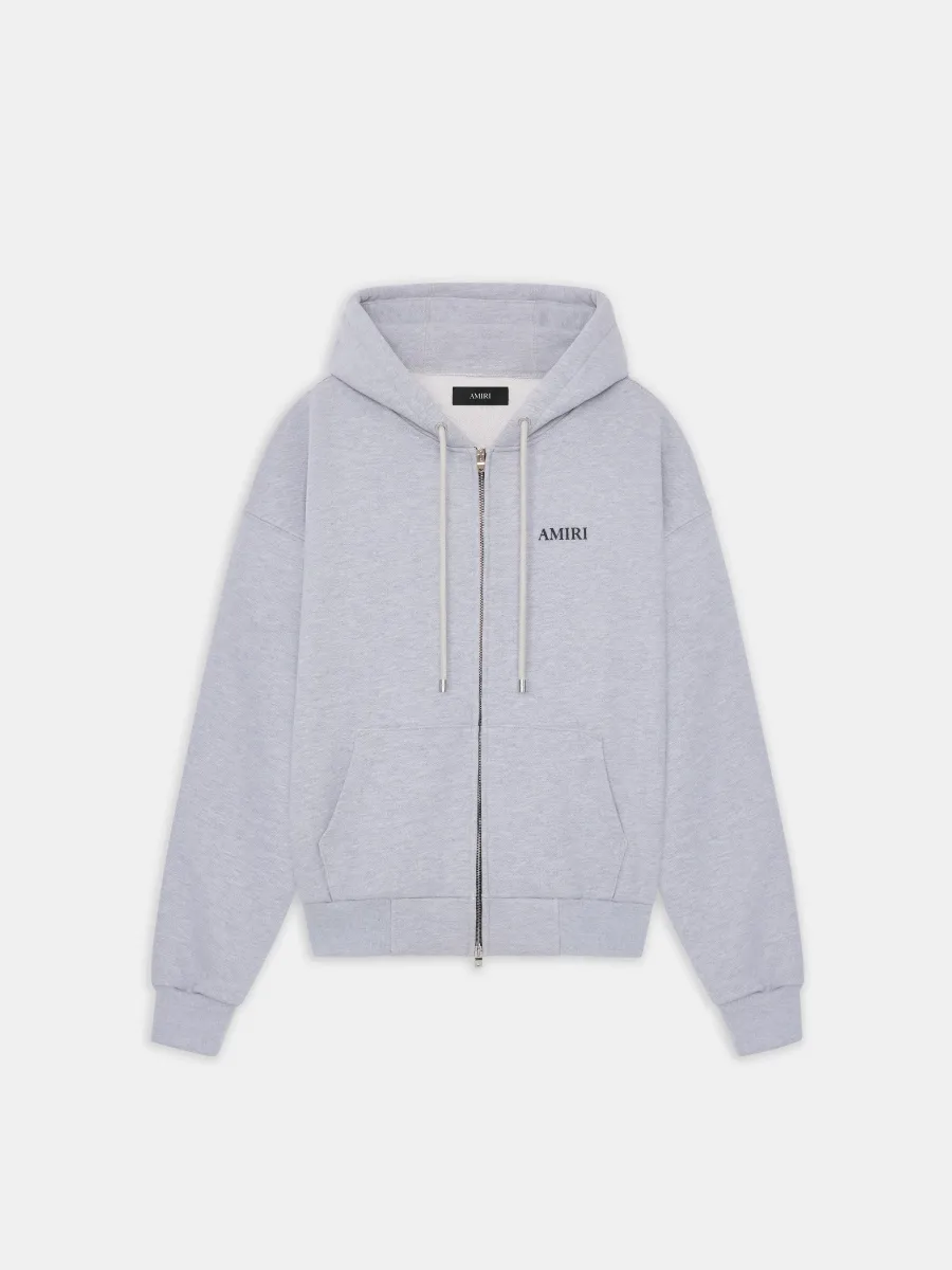 RELAXED ZIP UP HOODIE - HEATHER GREY