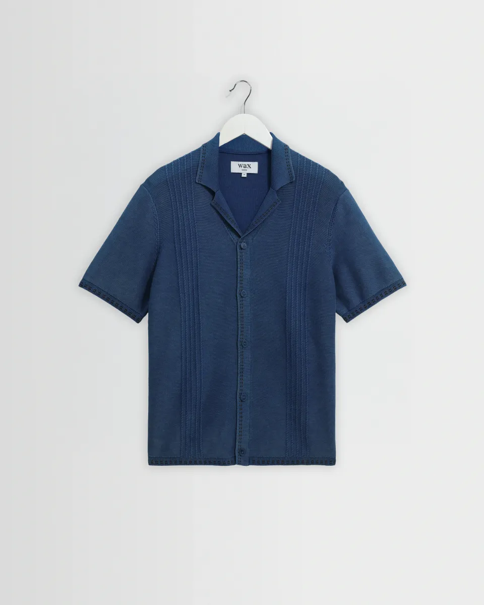 Ivy - Washed Blue Cotton Knitted Shirt