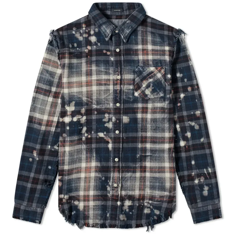 Bleached Shredded Seam Shirt