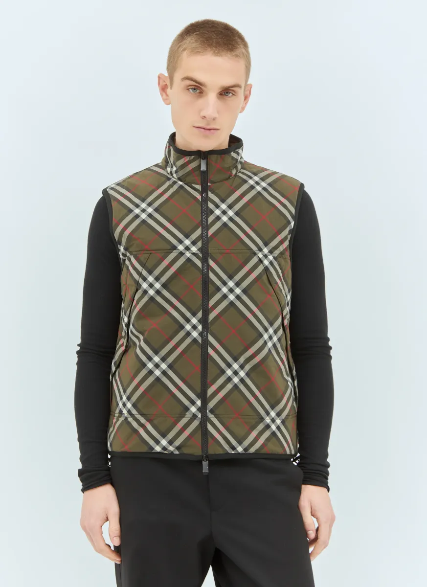 Check Padded Gilet