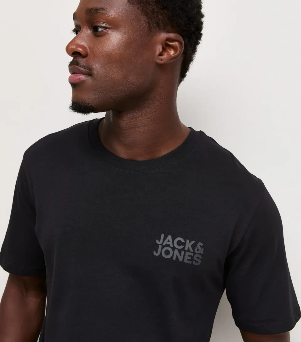 Men's Black Organic Cotton Chest Logo T-Shirt