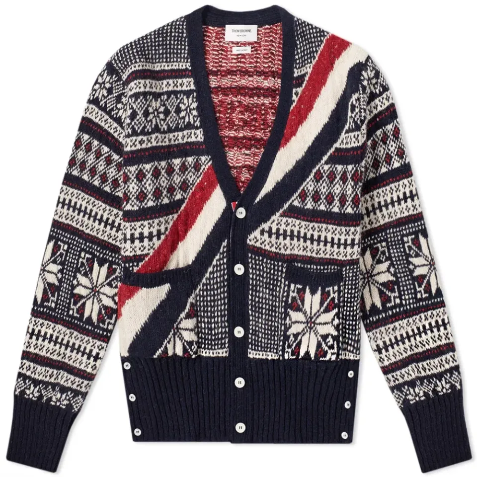 Stripe Winter Fair Isle Cardigan