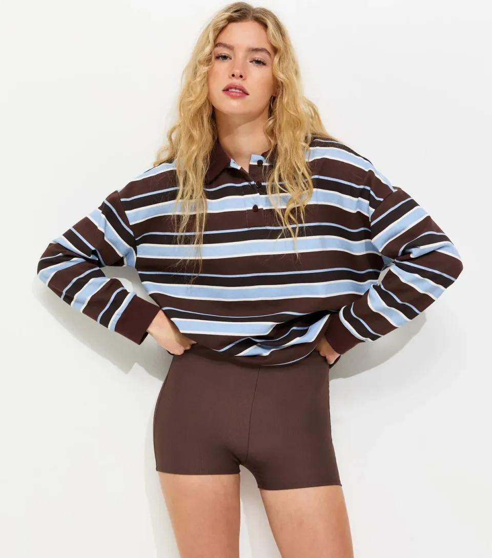 Women's Dark Brown Micro Rib Cycling Shorts