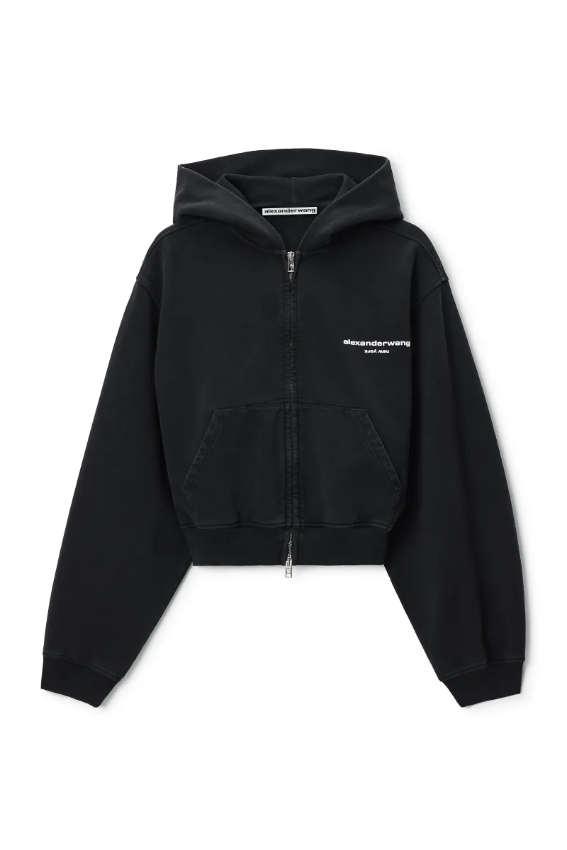 LOGO PRINT ZIP-UP HOODIE