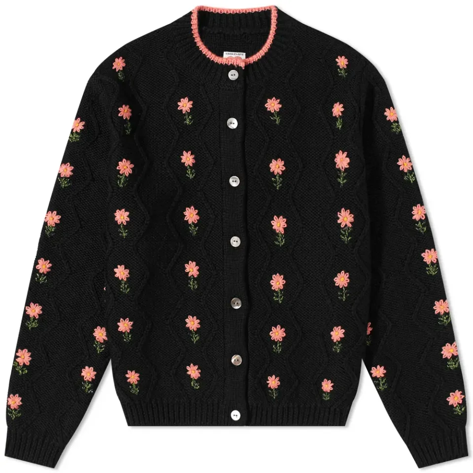 Bennett Knitted Cardigan With Flowers