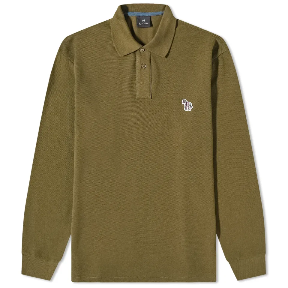 Long Sleeve Zebra Polo