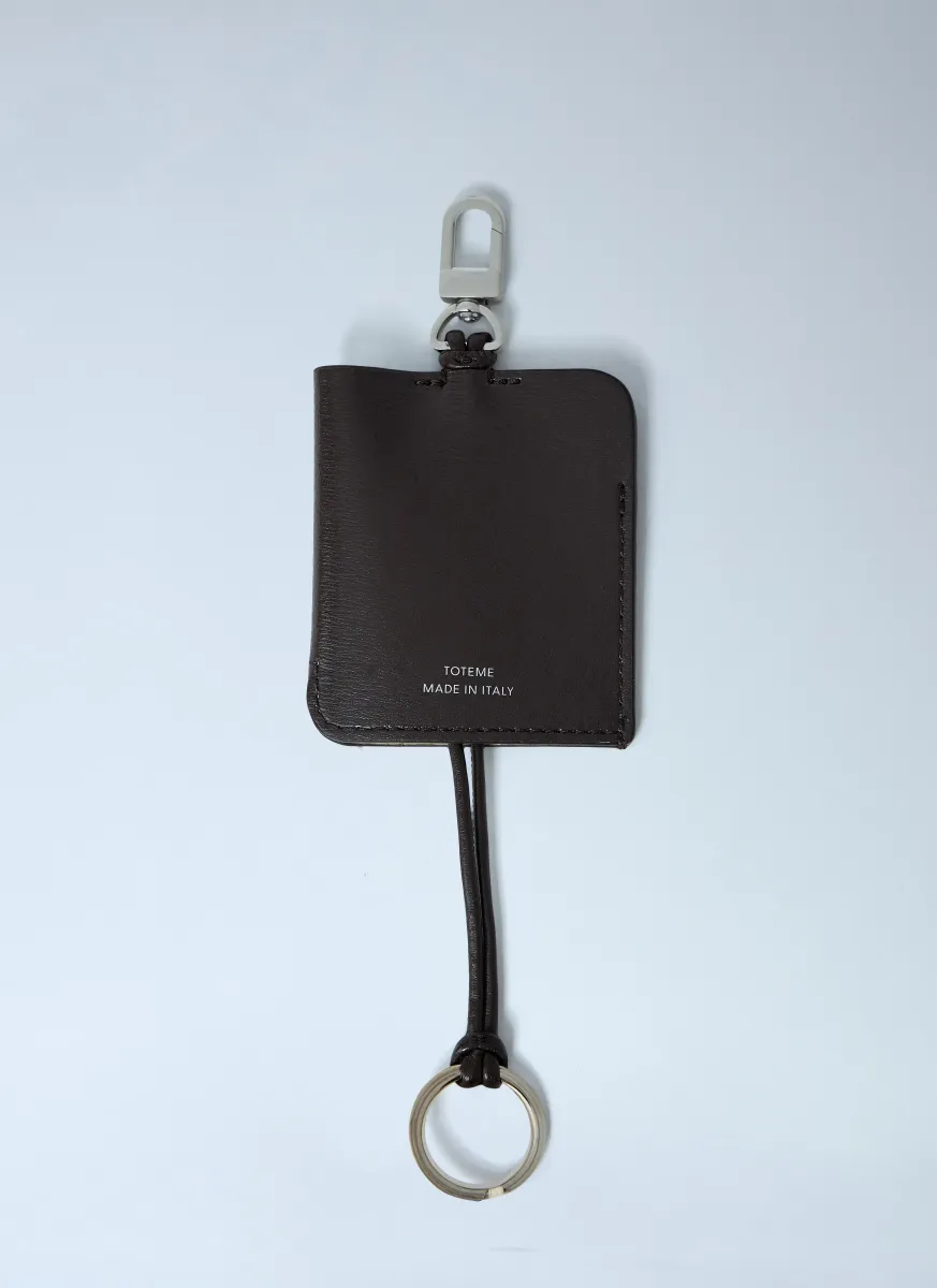 Polished Leather Logo Keyring