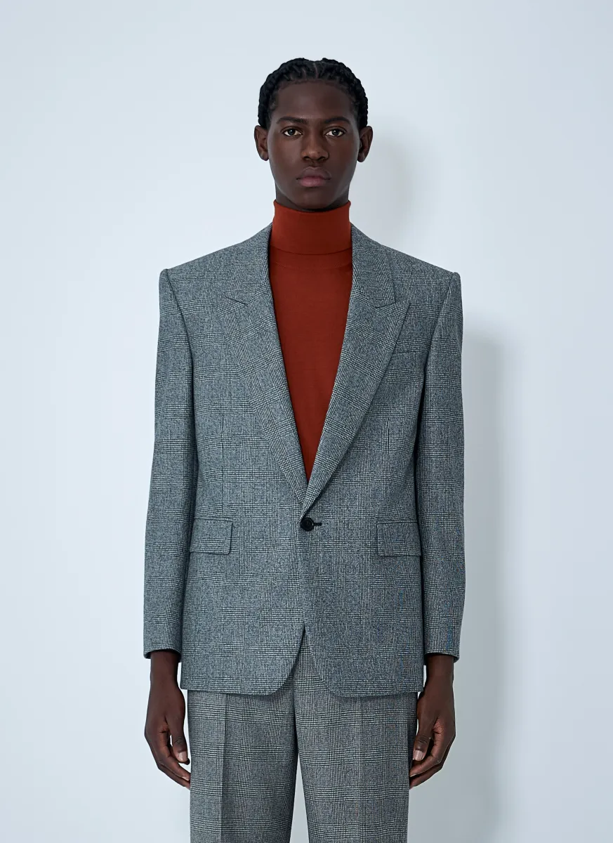 Prince Of Wales Wool Blazer