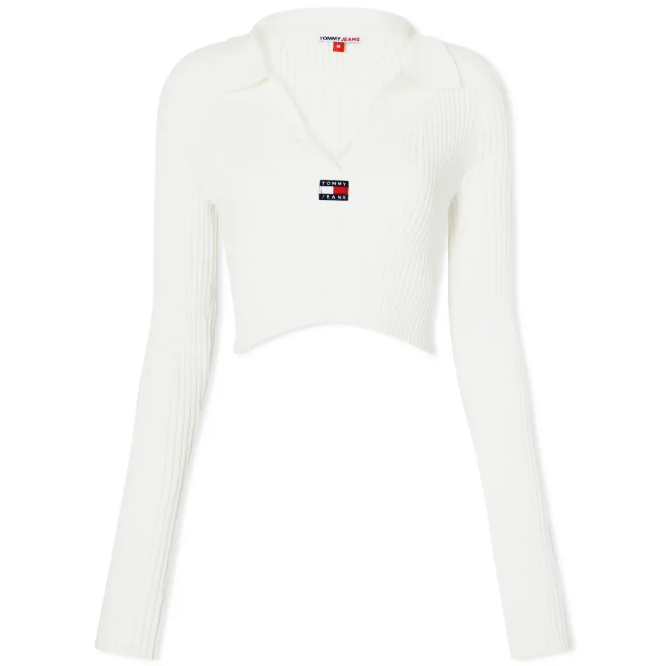 Xs Badge Rib Collar Cropped Jumper