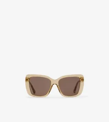 Tubular Check Square Sunglasses in Buff