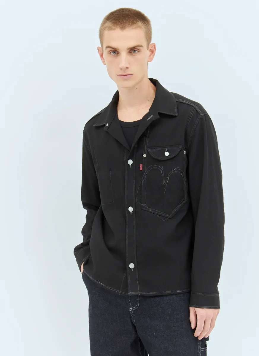 Topstitched Wool-Blend Jacket