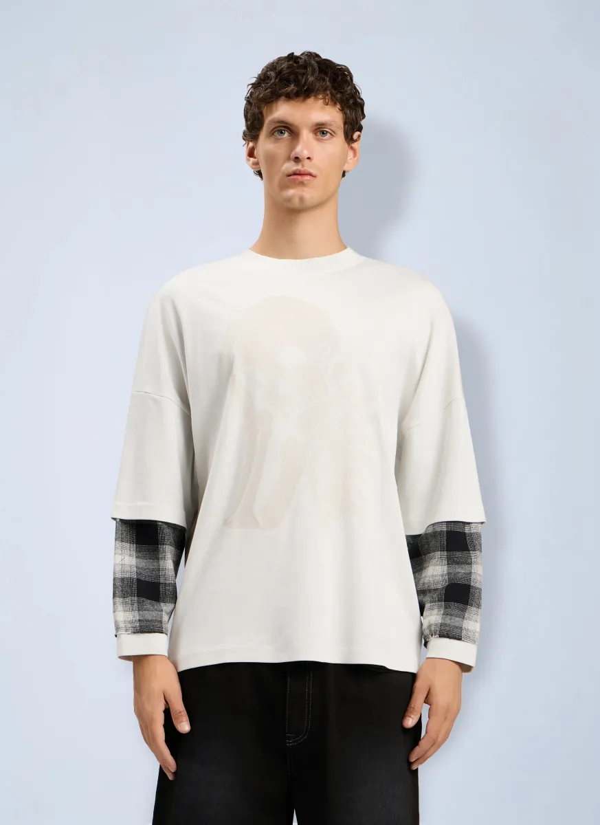 Skull Double Long-Sleeved T-Shirt