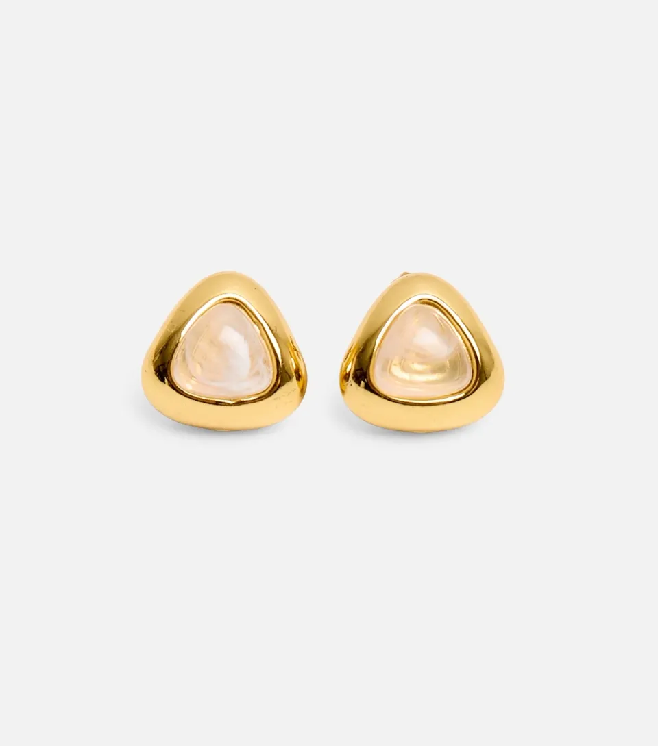Gold Tone Triangle Earrings