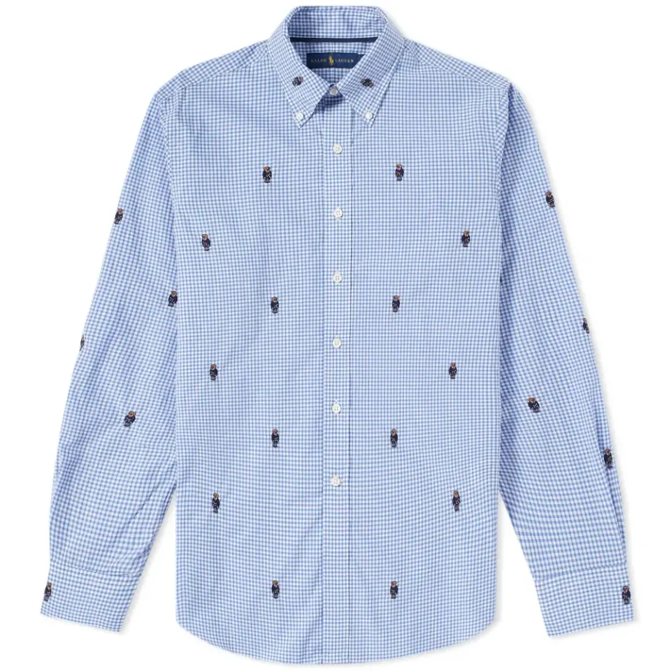 Bear Jacquard Gingham Poplin Shirt