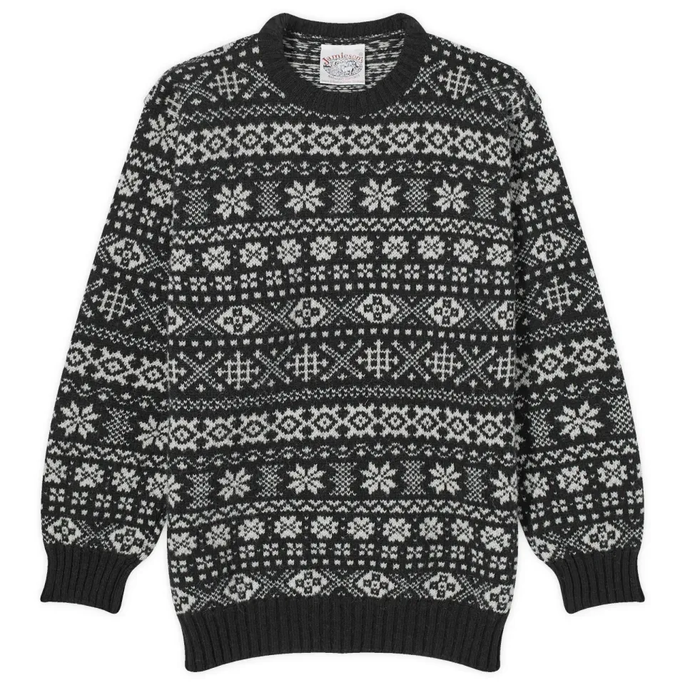 Jamieson's of Shetland Snowflake Fair Isle Crew Knit