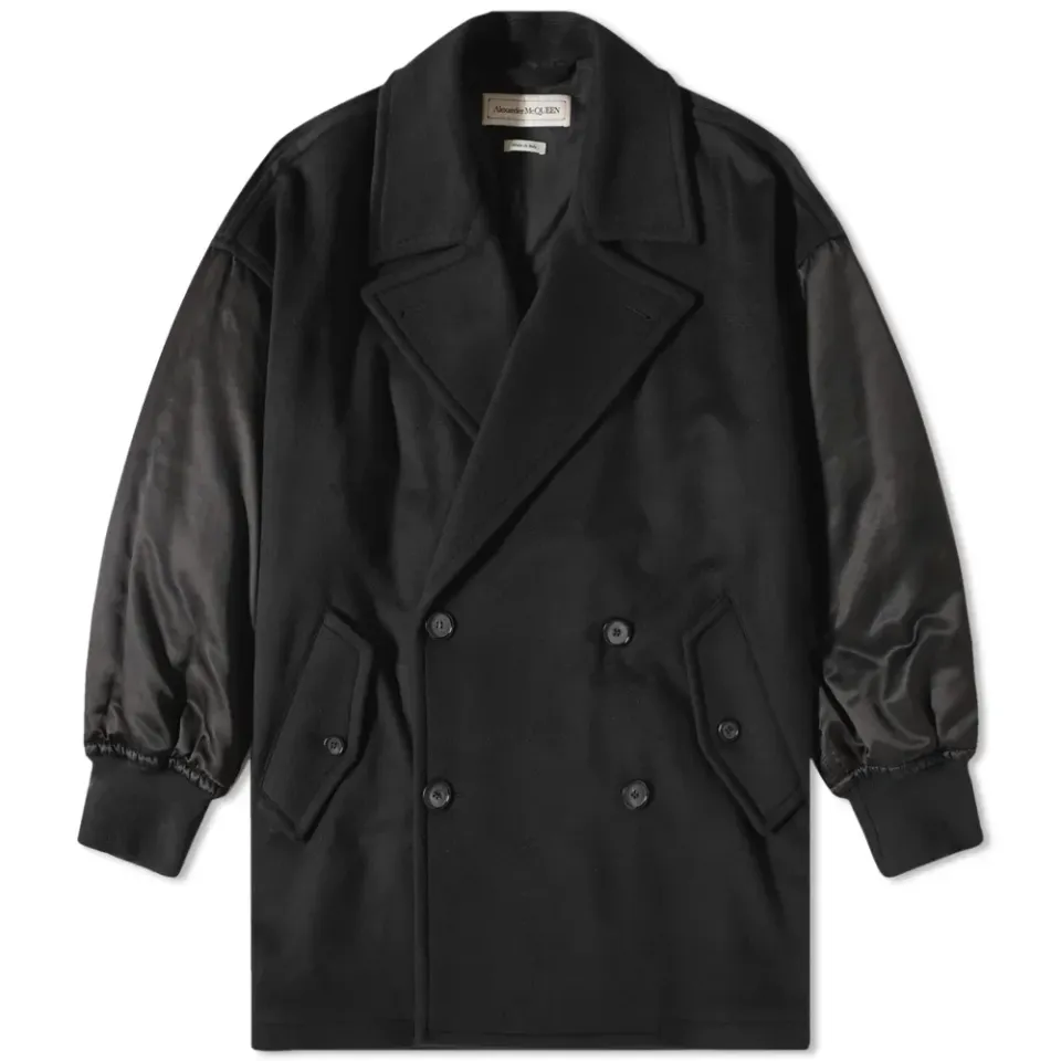 Drop Shoulder Double Breasted Peacoat