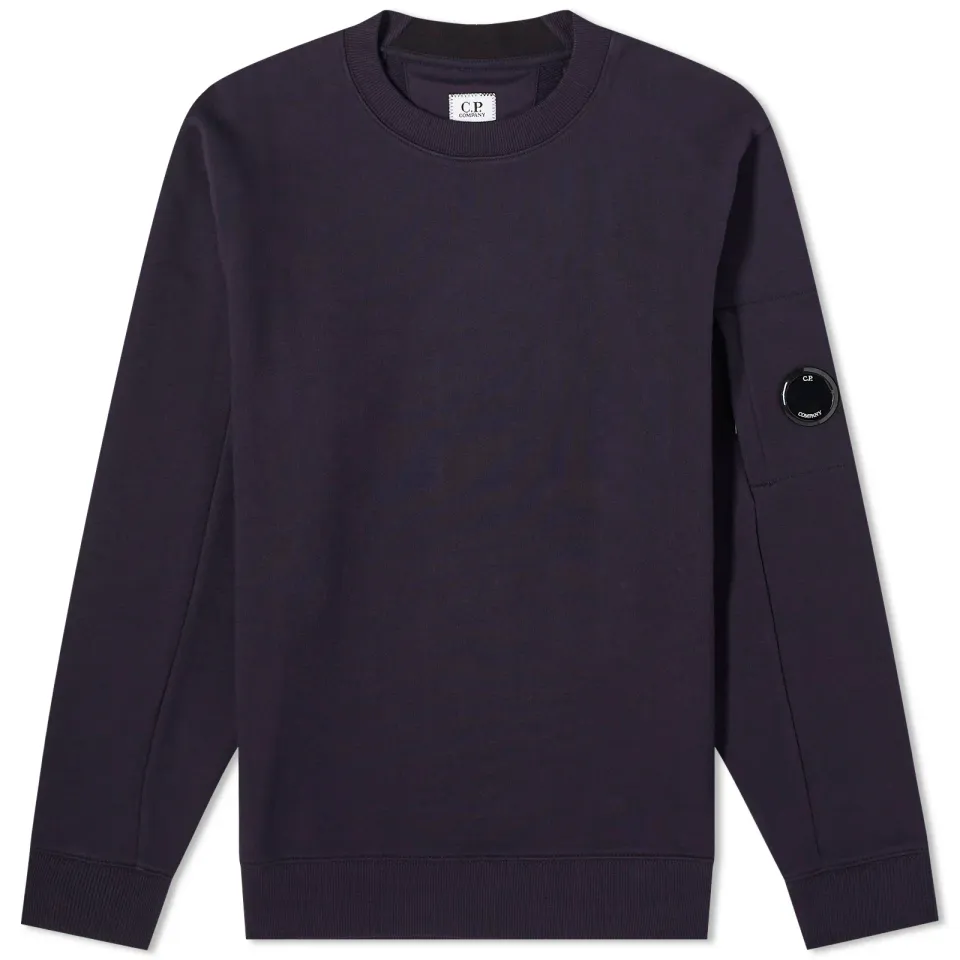 Diagonal Fleece Lens Crew Sweat