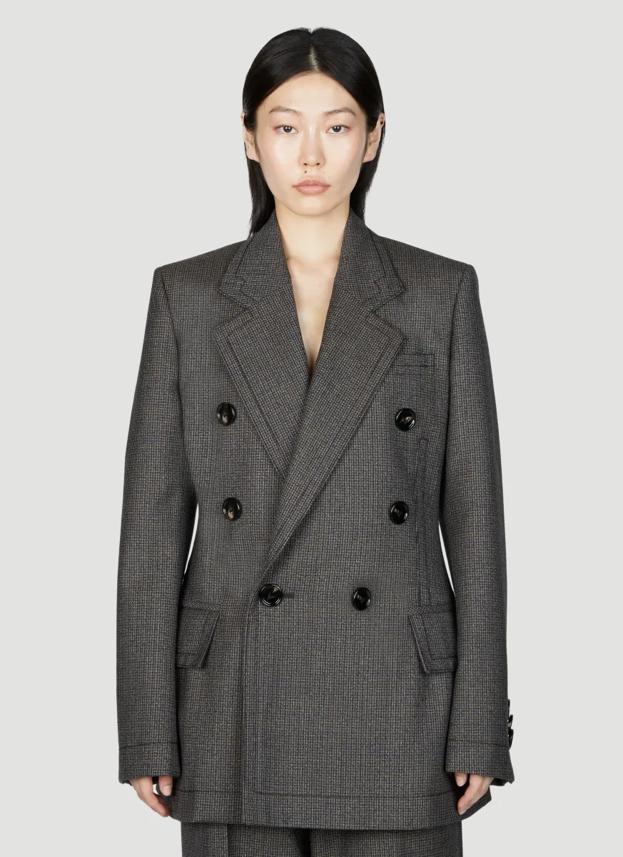Houdstooth Wool Blazer