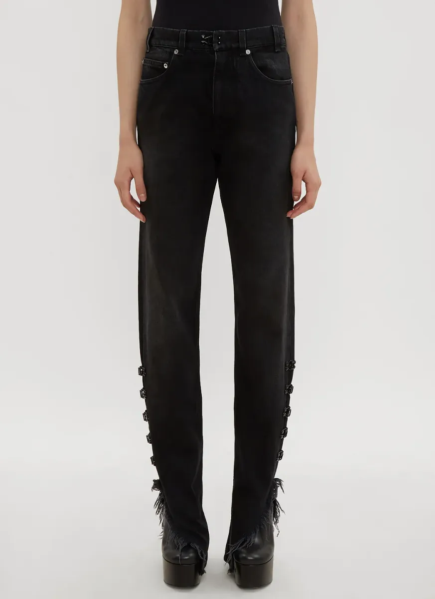 Hook and Eye Straight Leg Jeans