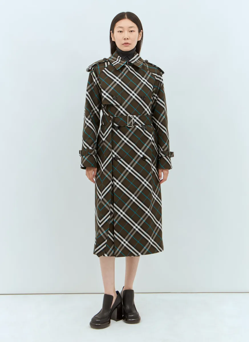 Check Twill Trench Coat