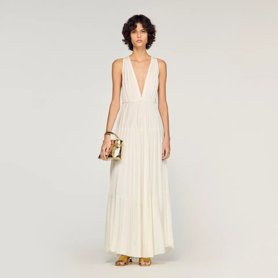 Pleated maxi dress