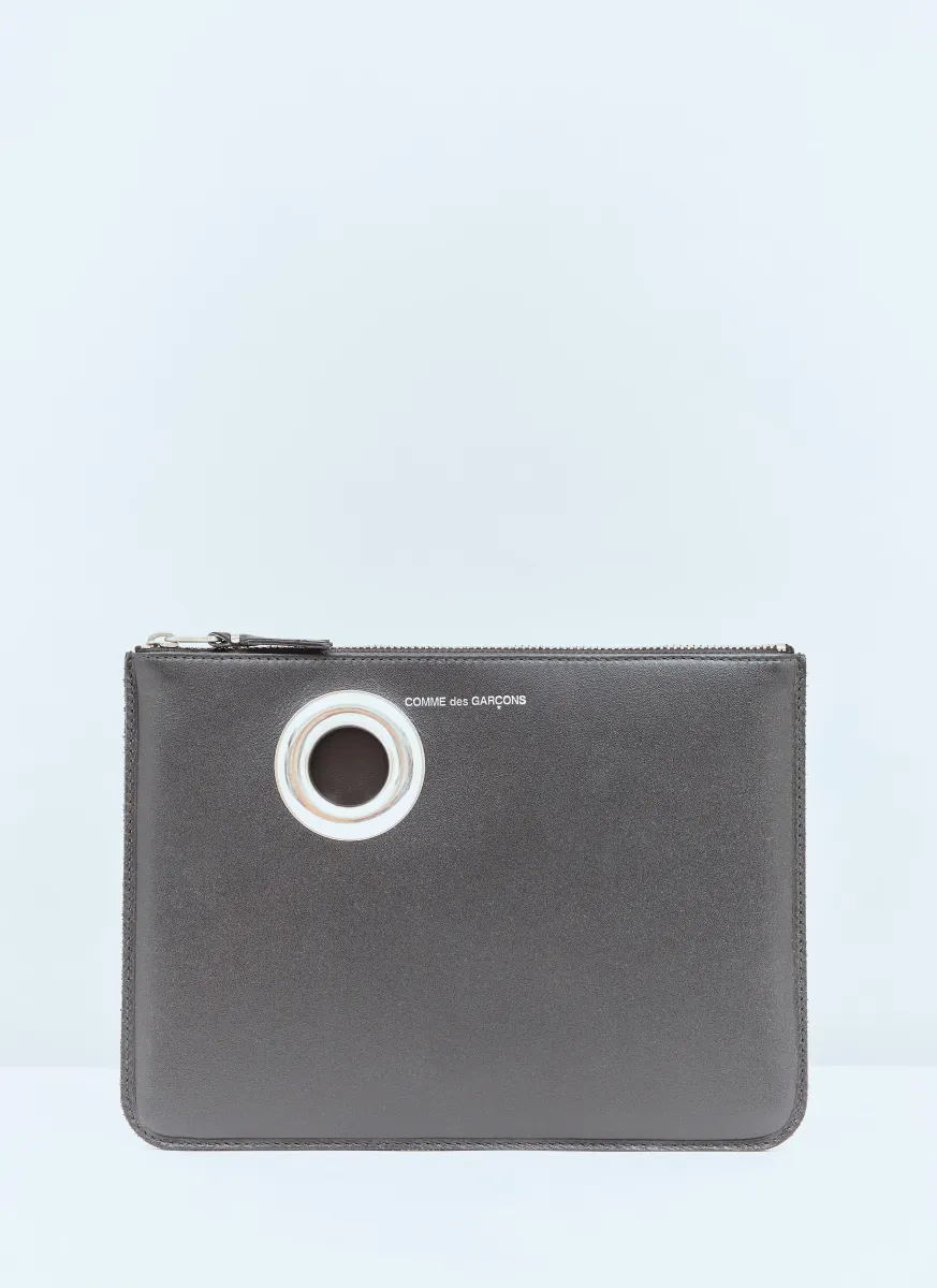 Silver Eyelet Pouch