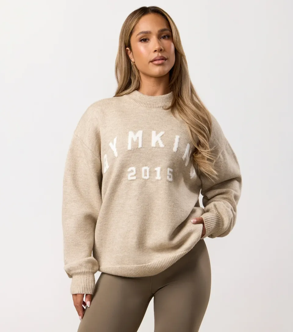 Women's Cream Restore Knit Crew Neck Sweatshirt