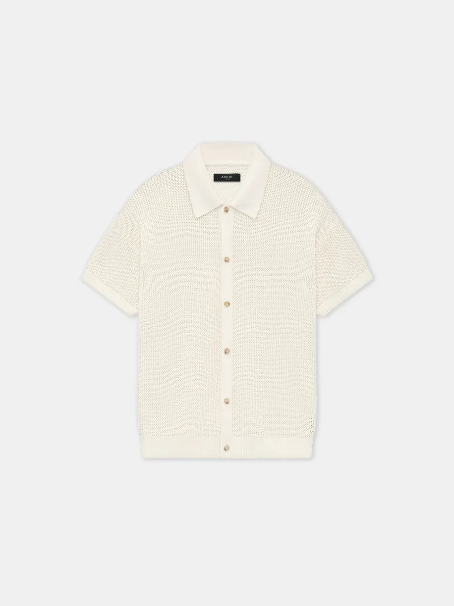 CROCHET MESH SHIRT - Ivory