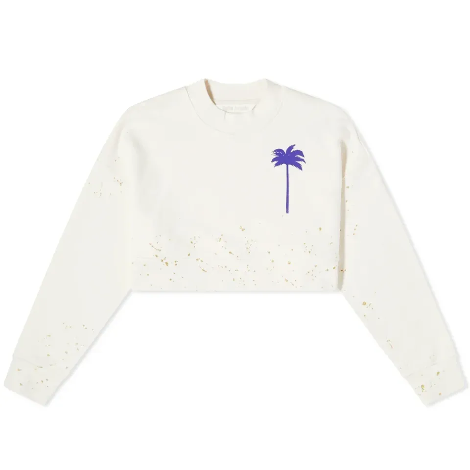 Painted Cropped Crew Neck Sweat