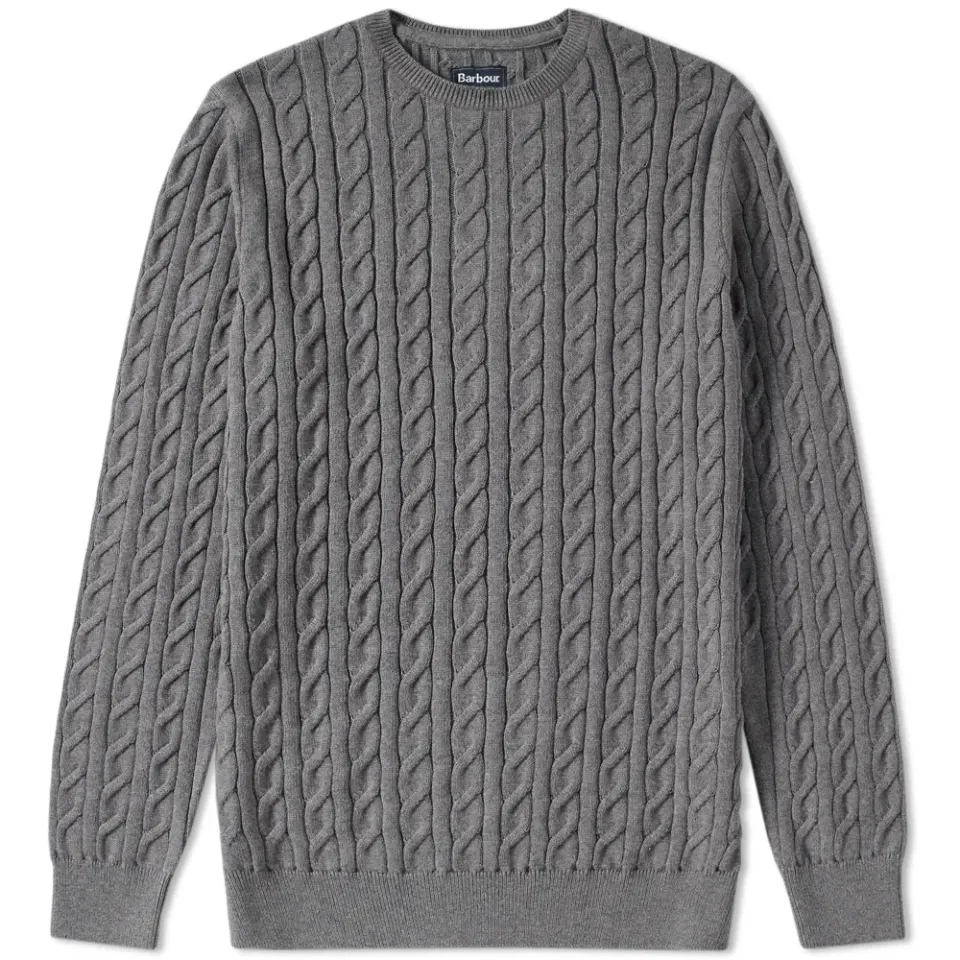 Cotton Cashmere Cable Crew Knit