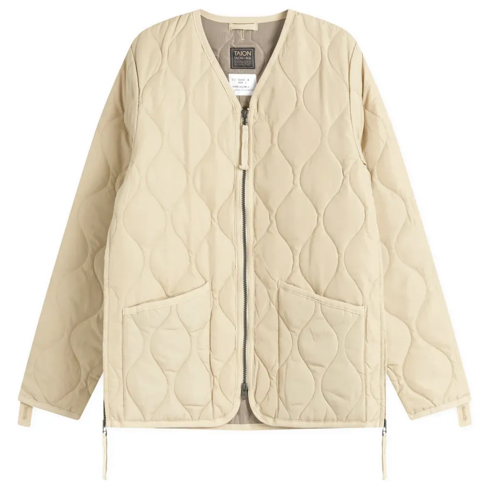 Military Zip V-Neck Down Jacket