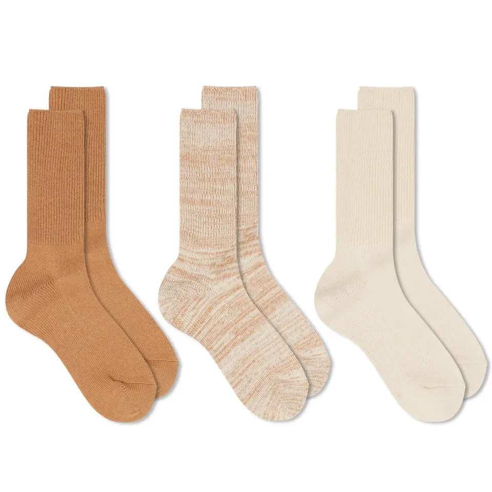 Organic Daily Ribbed Crew Sock - 3 Pack