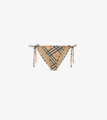 Check Bikini Briefs in Sand beige