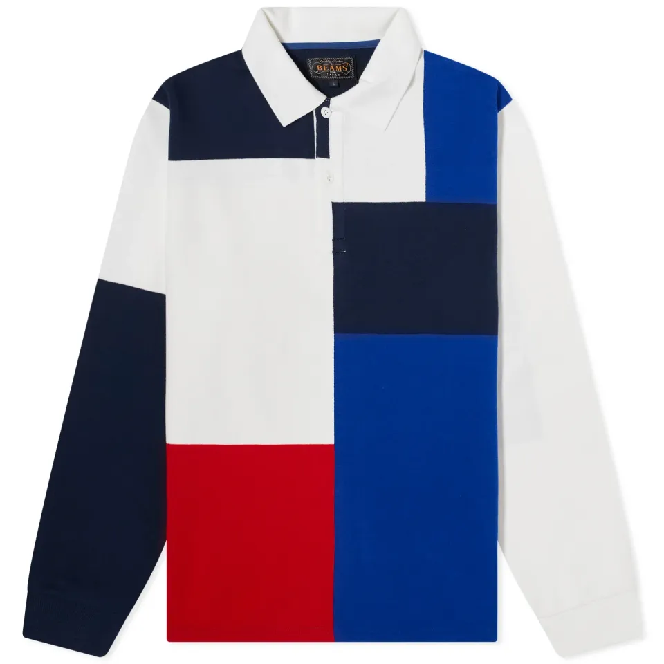 Colour Block Knit Rugby Shirt