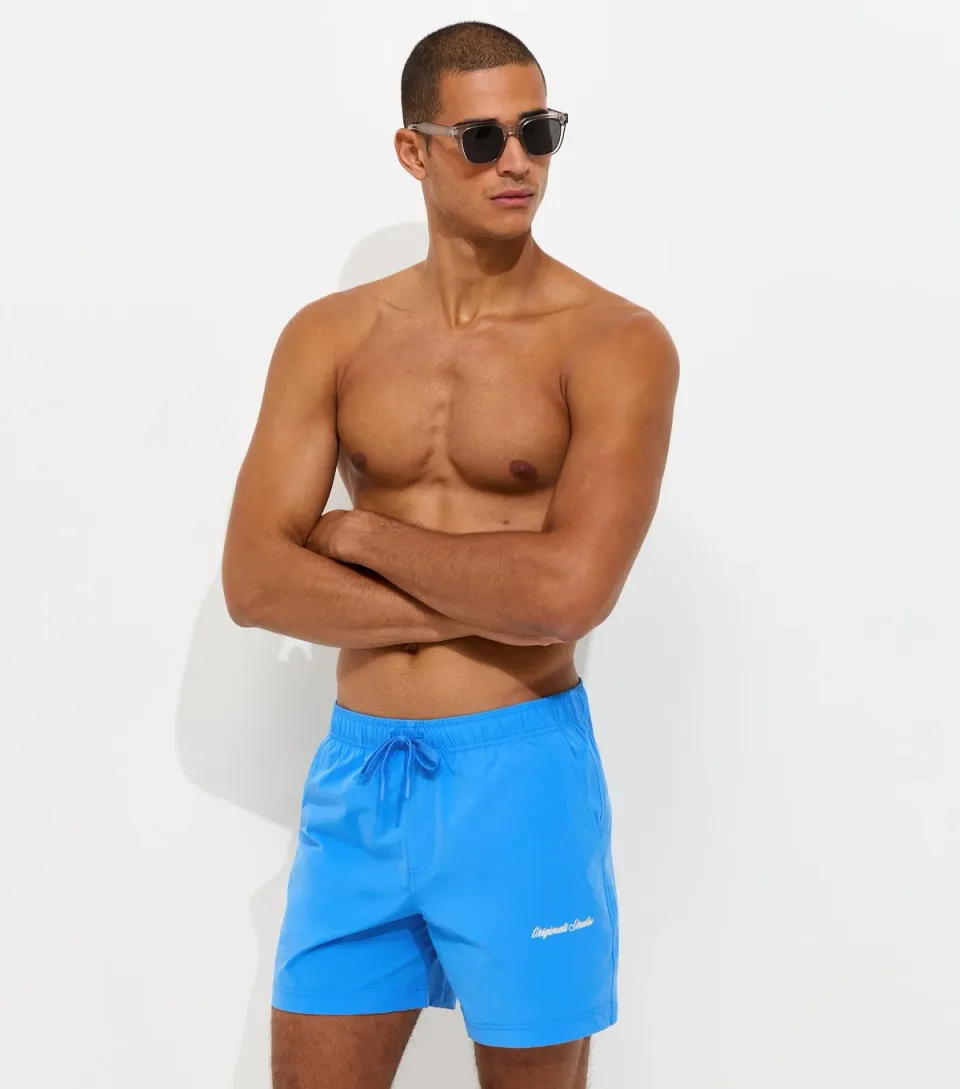 Men's Light Blue Regular Fit Swim Shorts