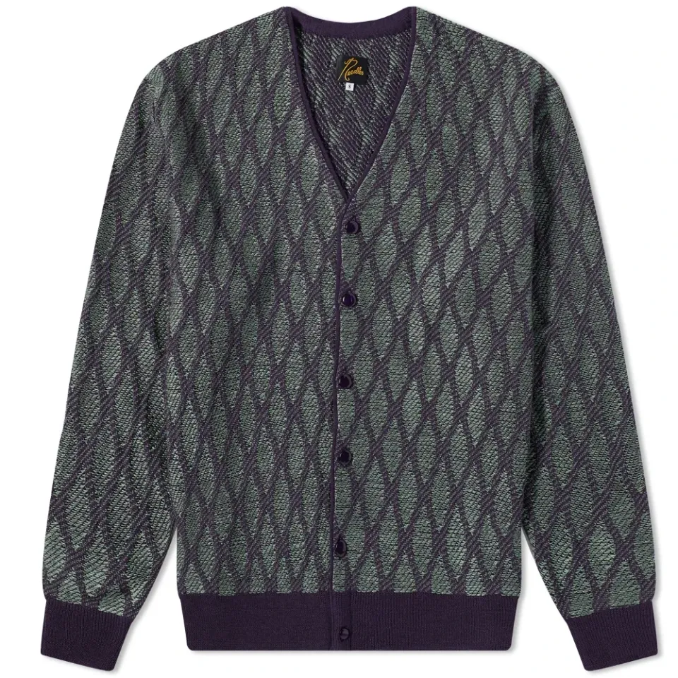 V Neck Wave Stripe Cardigan