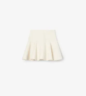 Fit-and-flare Cotton Mini Skirt in Tundra white