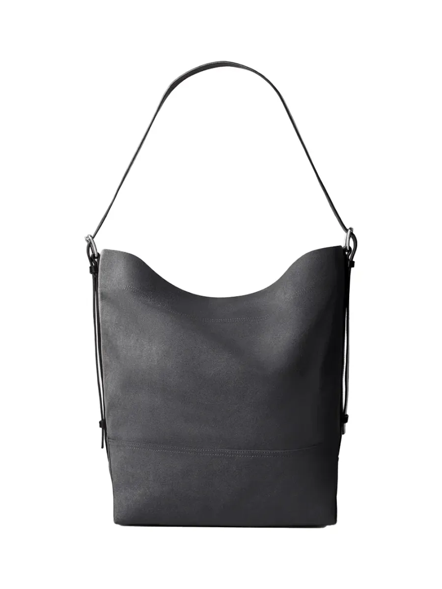 Belted Tote Bag Ash Black