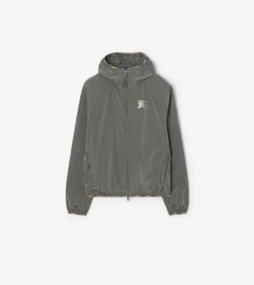 Nylon Hooded Jacket in Carbon grey